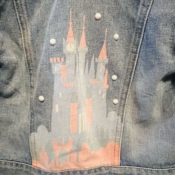 Girl’s Disney Blue Jean Castle Jacket with Embellishments - Picture 6 of 7